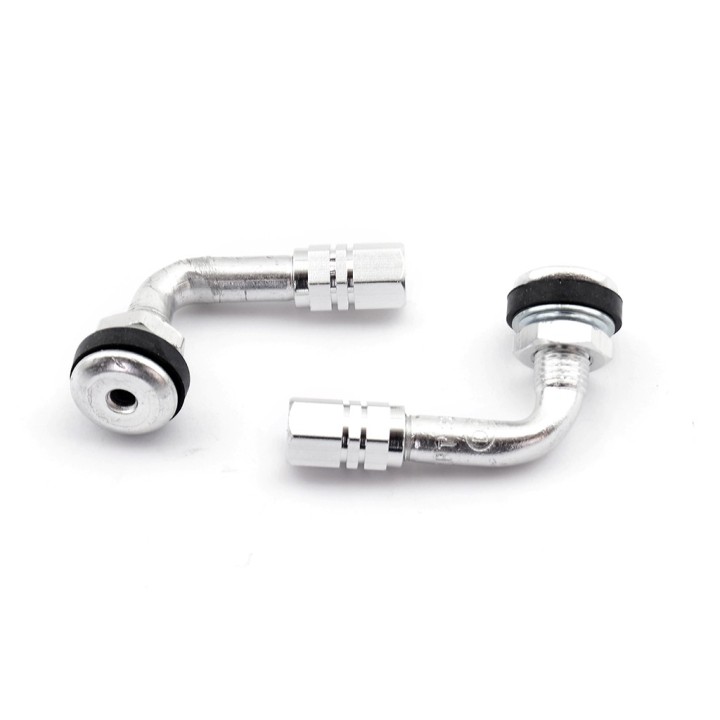 V PARTS Kit 2 válvulas acodadas Schrader 90º moto anodizadas varios colores 952