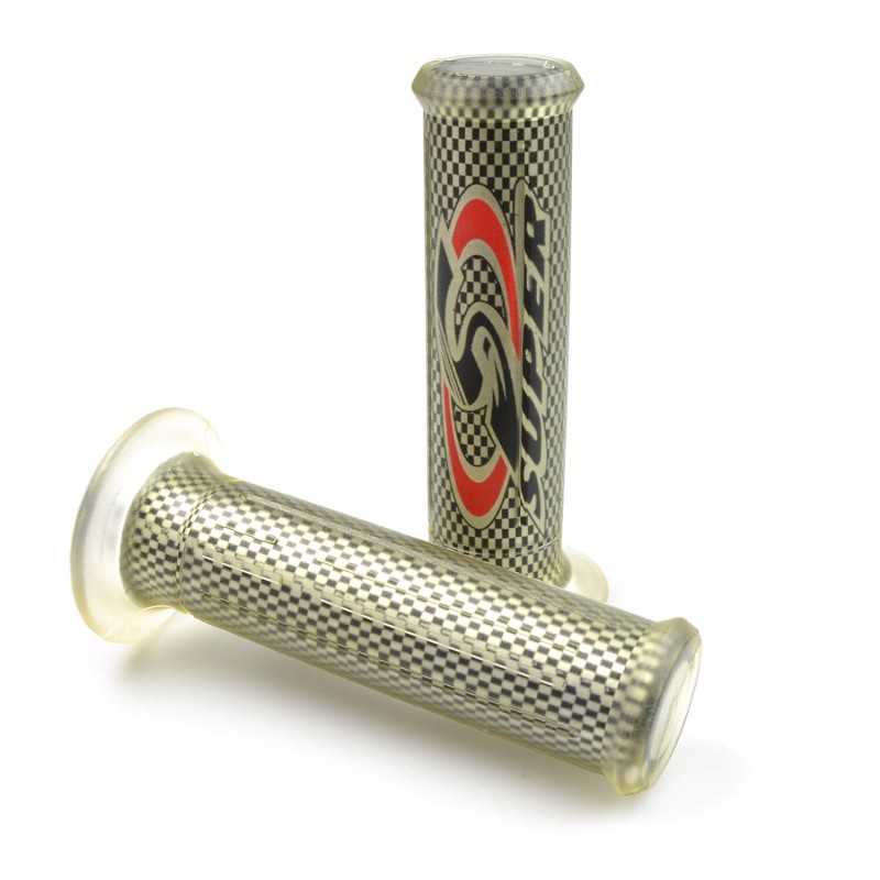 V PARTS PAIR, GRIPS, MOTO, DYNAGRIP, HANDLEBAR 22M TRANSPARENT-GREEN 825