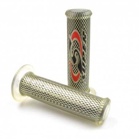 V PARTS PAIR, GRIPS, MOTO, DYNAGRIP, HANDLEBAR 22M TRANSPARENT-GREEN 825