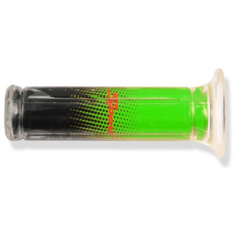 V PARTS Puños de moto Dynagrip transparentes verdes para manillar 22mm 825