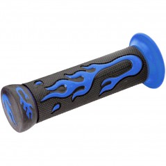 V PARTS Puños de moto goma negros y verdes con diseño llama para manillar 22mm 623
