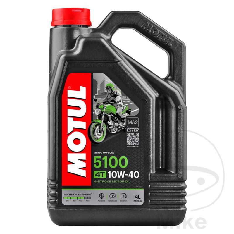 MOTUL Aceite de motor sintético para moto 10W40 4T 4L 
HC- 5100 ALTN: 7140370 714.00.85