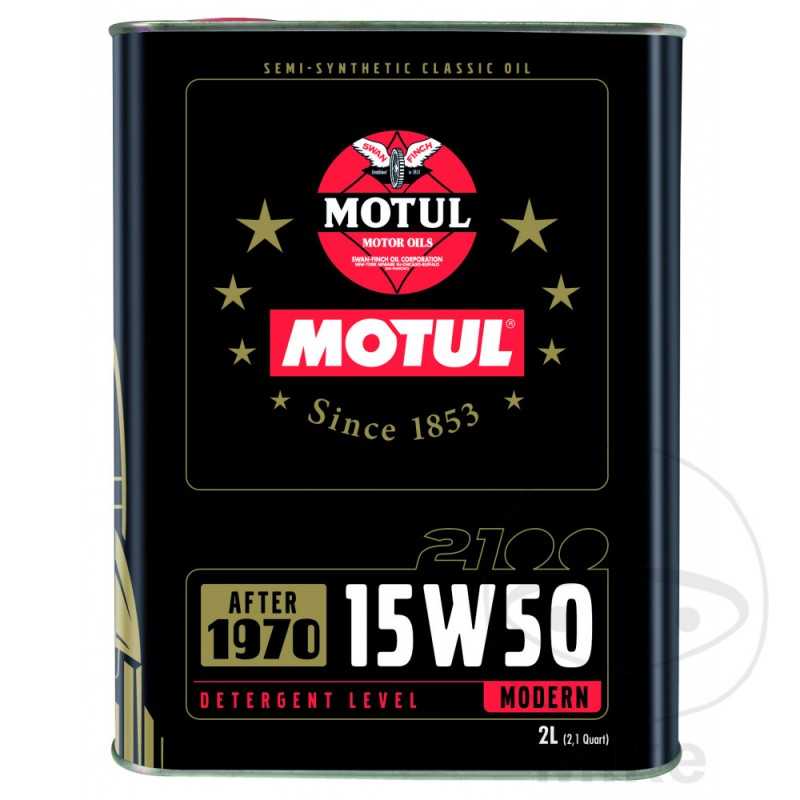 MOTUL Aceite de motor semisintético para moto 15W50 4T 2L 
 CLASSIC 714.01.63