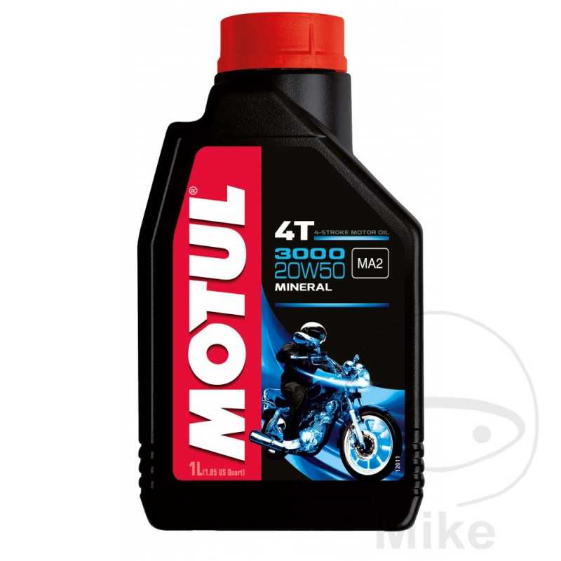 MOTUL Aceite de motor mineral para moto 20W50 4T 1L 
 3000 ALTN: 7140464 714.04.04