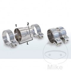 HJS Double clamp exhaust pipe connector 50/60/90 MM 378.40.10