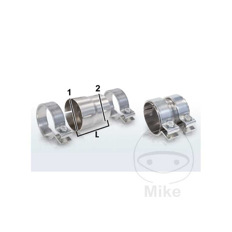 HJS Double clamp exhaust pipe connector 50/60/90 MM 378.40.10