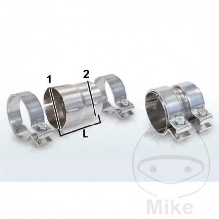 HJS Conector tubo de escape con abrazadera doble 50/60/90 MM 378.40.10