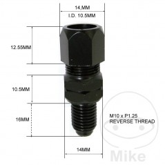 JMP Left mirror adapter with nut M10 x 1.25 MM 713.06.13