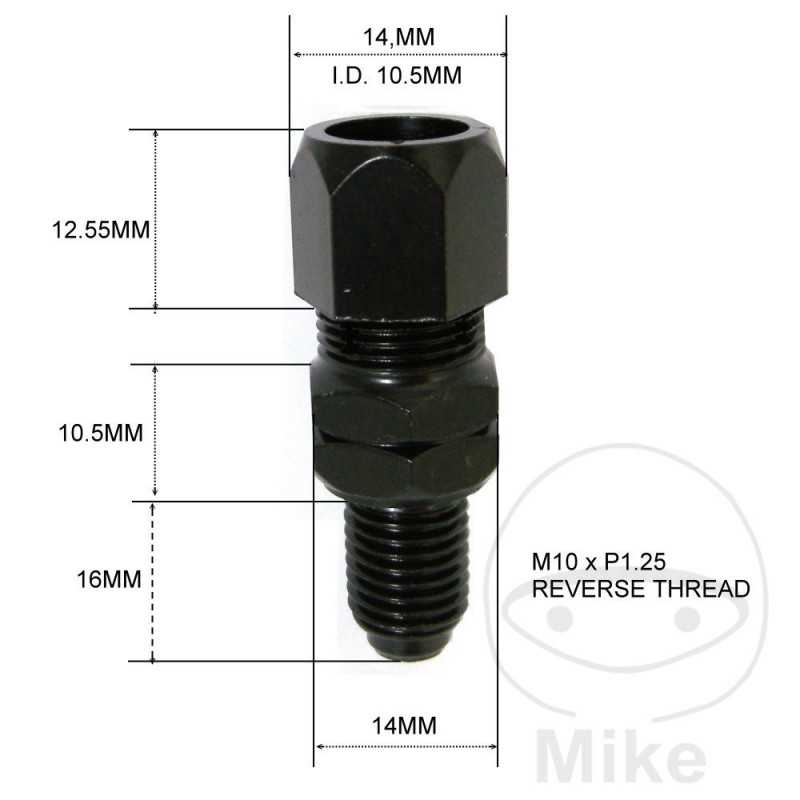 JMP Left mirror adapter with nut M10 x 1.25 MM 713.06.13