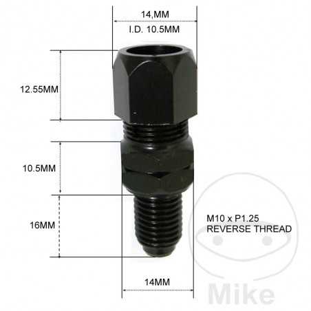 JMP Left mirror adapter with nut M10 x 1.25 MM 713.06.13