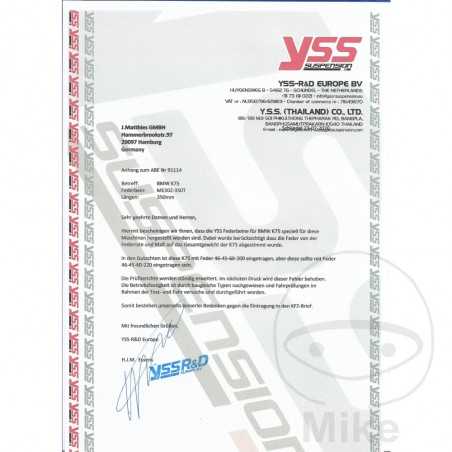 YSS SUSPENSION Amortiguador suspensión trasera ajustable 789.01.23