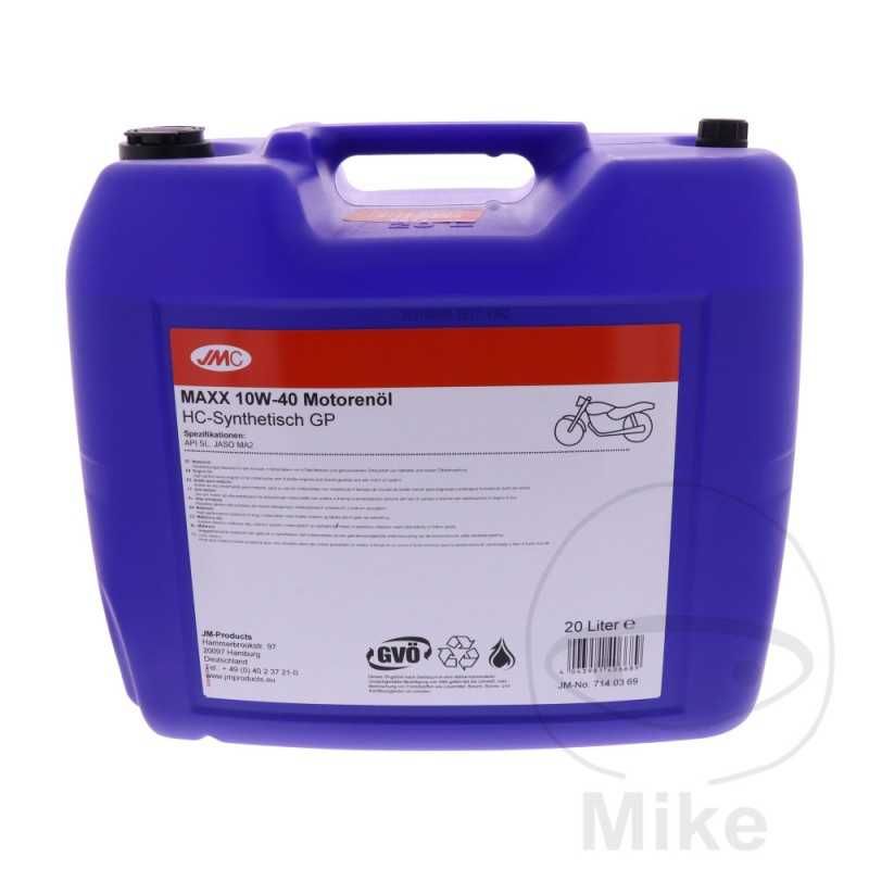 JMC Aceite de motor sintético para moto MAXX 10W-40 GP 20L 714.03.69