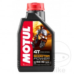 MOTUL Aceite de motor sintético para moto SCOOTER POWER 4T MA 5W-40 1L 714.05.11