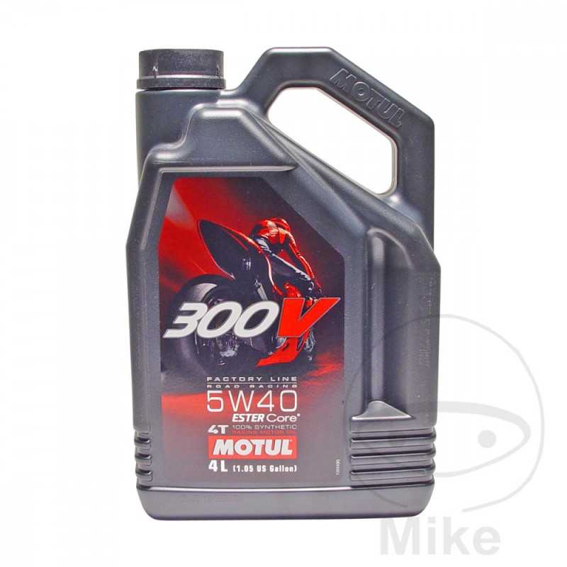 MOTUL Aceite de motor sintético para moto 300V FL ROAD RACING 5W-40 4L 714.05.25