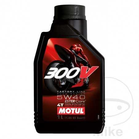 MOTUL Aceite de motor sintético para moto 300V FL ROAD RACING 5W-40 1L 714.05.26