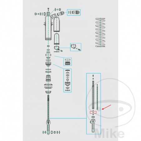 KAYABA Espaciador para varilla de pistón amortiguador moto 18 MM INOX 773.12.00