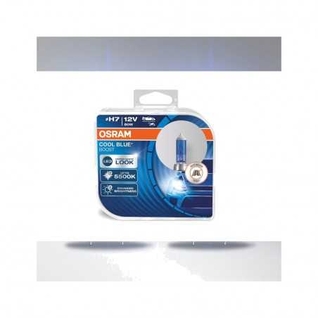 OSRAM Juego 2 lámparas bombilla para moto COOL BLUE BOOST H7 12V/80W 1114472