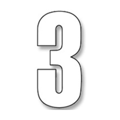BLACKBIRD RACING Numeros Carrera Blanco - Pack de 3 uds Crystal 5027/10/3 38964