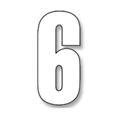 BLACKBIRD RACING Numeros Carrera Blanco - Pack de 3 uds Crystal 5027/10/6 38967