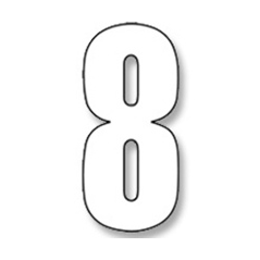 BLACKBIRD RACING Numeros Carrera Blanco - Pack de 3 uds Crystal 5027/10/8 38969