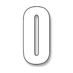 BLACKBIRD RACING Numeros Carrera Blanco - Pack de 3 uds PVC 5047/10/0 38998