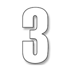 BLACKBIRD RACING White Race Numbers - Pack of 3 pcs PVC 5047/10/3 PVC 5047/10/3 39001