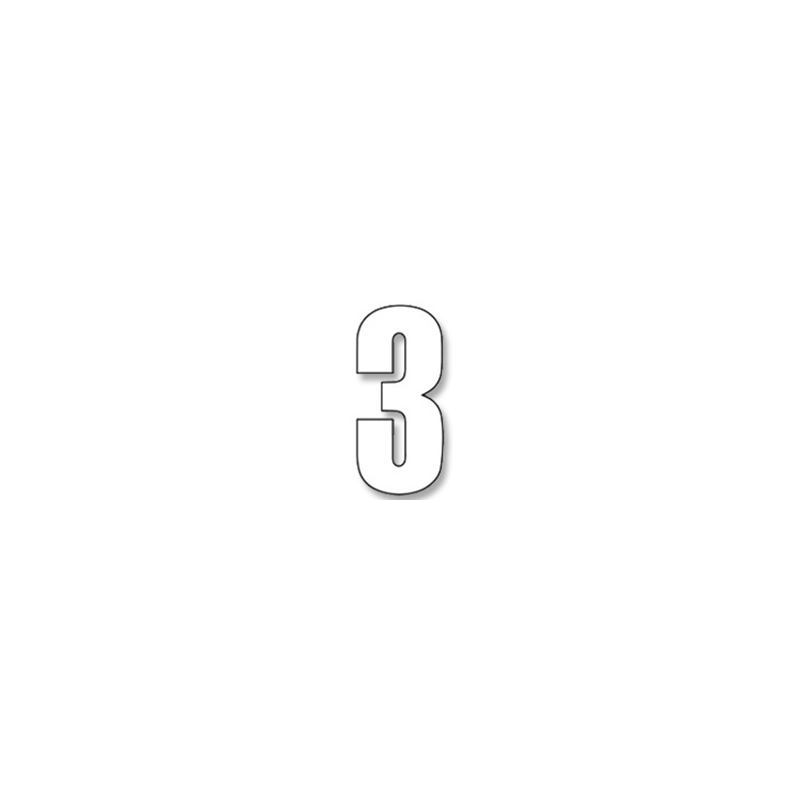 BLACKBIRD RACING Numeros Carrera Blanco - Pack de 3 uds PVC 5047/10/3 39001
