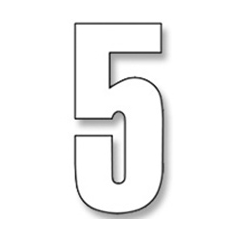 BLACKBIRD RACING Numeros Carrera Blanco - Pack de 3 uds PVC 5047/10/5 39003