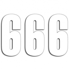 BLACKBIRD RACING Numeros Carrera Blanco - Pack de 3 uds PVC 5047/10/6 39004