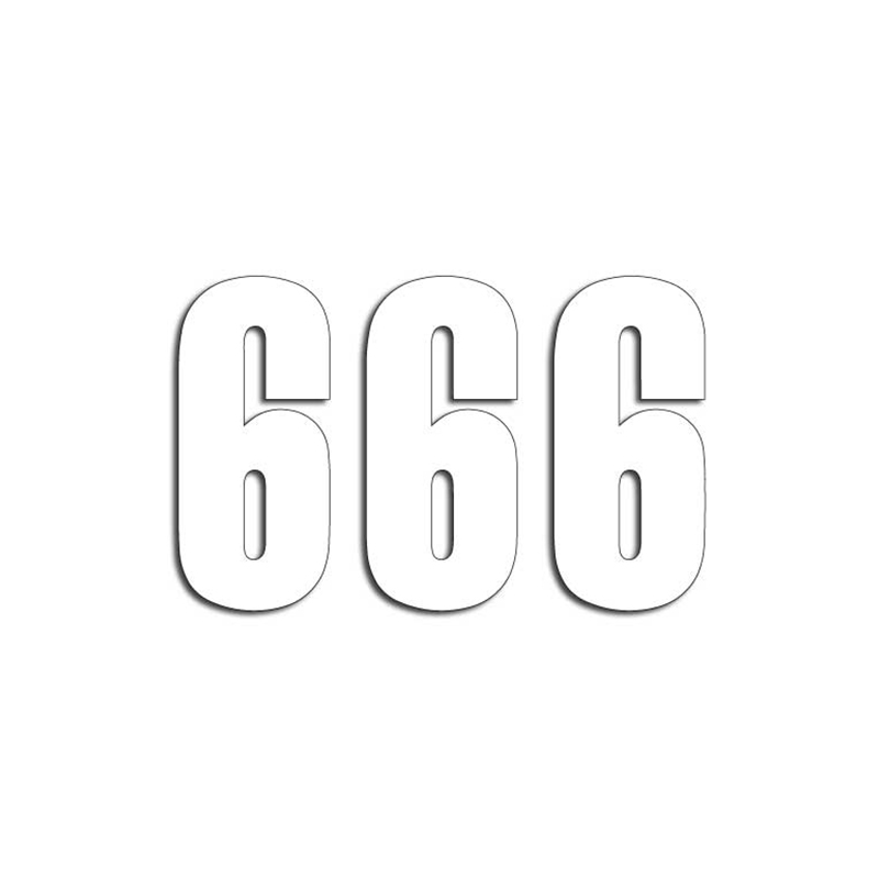 BLACKBIRD RACING White Race Numbers - Pack of 3 pcs PVC 5047/10/6 PVC 5047/10/6 39004