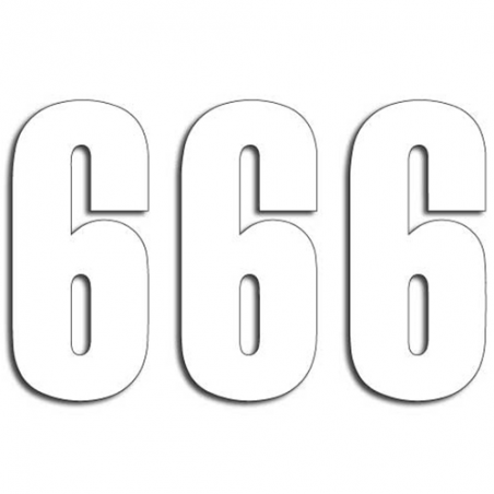 BLACKBIRD RACING White Race Numbers - Pack of 3 pcs PVC 5047/10/6 PVC 5047/10/6 39004