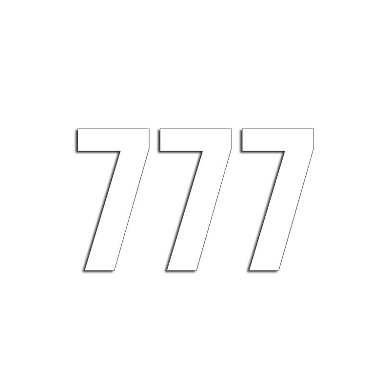 BLACKBIRD RACING White Race Numbers - Pack of 3 pcs PVC 5047/10/7 PVC 5047/10/7 39005