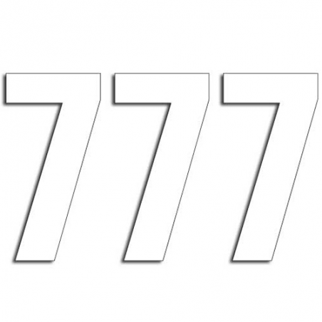 BLACKBIRD RACING White Race Numbers - Pack of 3 pcs PVC 5047/10/7 PVC 5047/10/7 39005