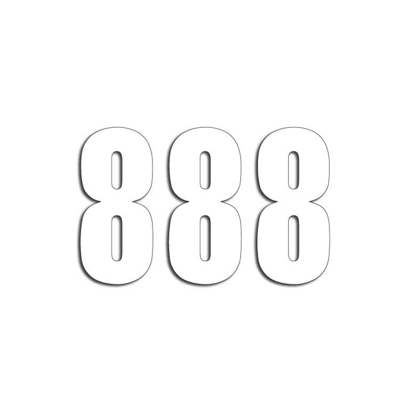 BLACKBIRD RACING Numeros Carrera Blanco - Pack de 3 uds PVC 5047/10/8 39006