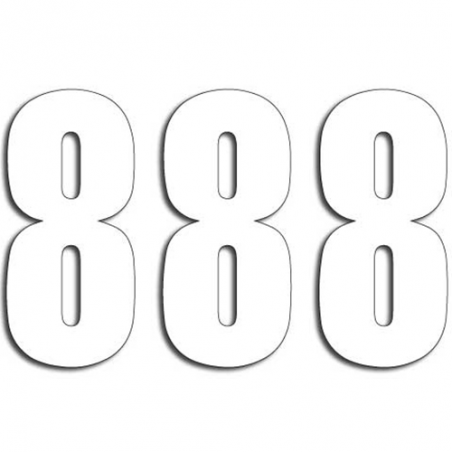 BLACKBIRD RACING White Race Numbers - Pack of 3 pcs PVC 5047/10/8 PVC 5047/10/8 39006