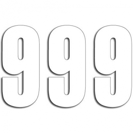 BLACKBIRD RACING White Race Numbers - Pack of 3 pcs PVC 5047/10/9 PVC 5047/10/9 39007