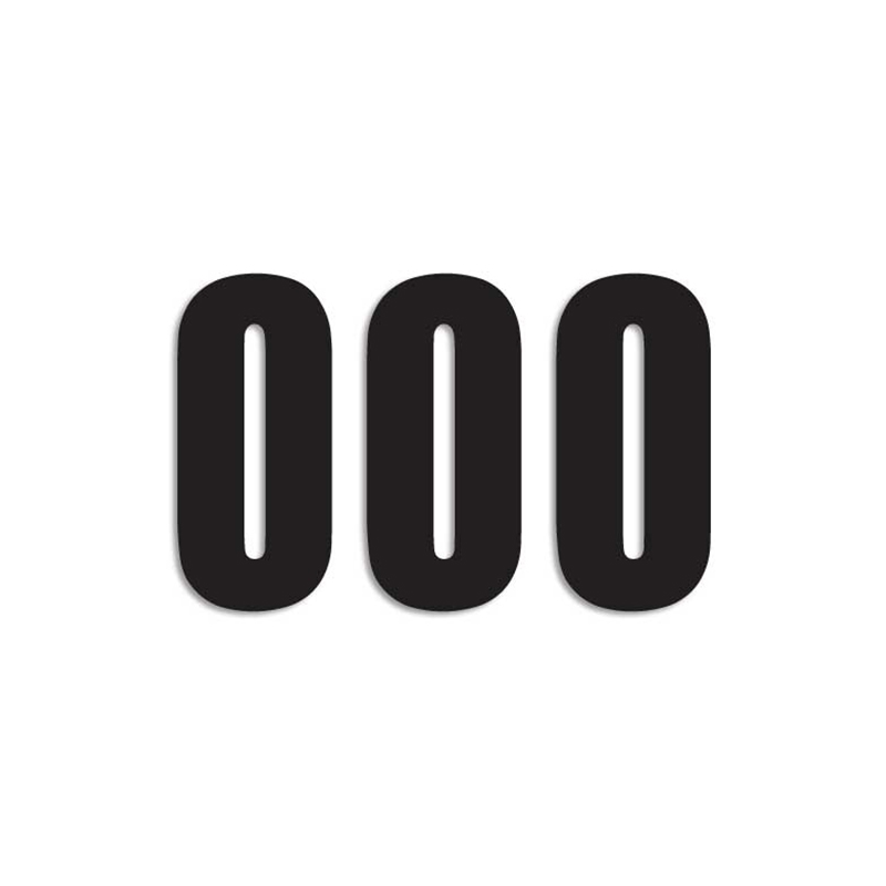 BLACKBIRD RACING Black Race Numbers - Pack of 3 Uds PVC 5047/20/0 PVC 5047/20/0 39008