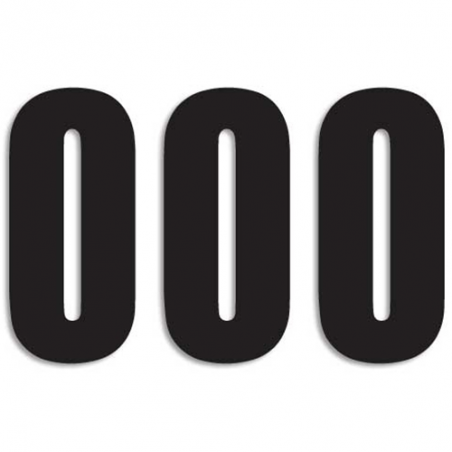 BLACKBIRD RACING Numeros Carrera Negro - Pack de 3 Uds PVC 5047/20/0 39008