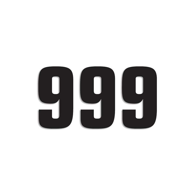 BLACKBIRD RACING Black Race Numbers - Pack of 3 Uds PVC 5048/20/9 PVC 5048/20/9 39037