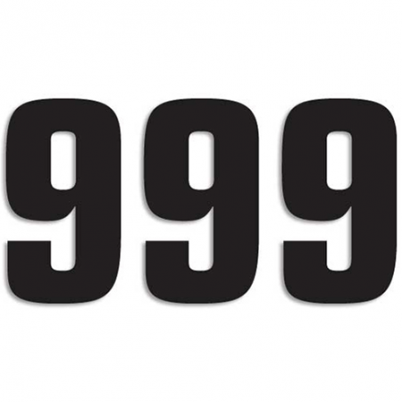 BLACKBIRD RACING Black Race Numbers - Pack of 3 Uds PVC 5048/20/9 PVC 5048/20/9 39037