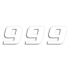 BLACKBIRD RACING Numeros Carrera Blanco - Pack de 3 uds PVC 5049/10/9 39047