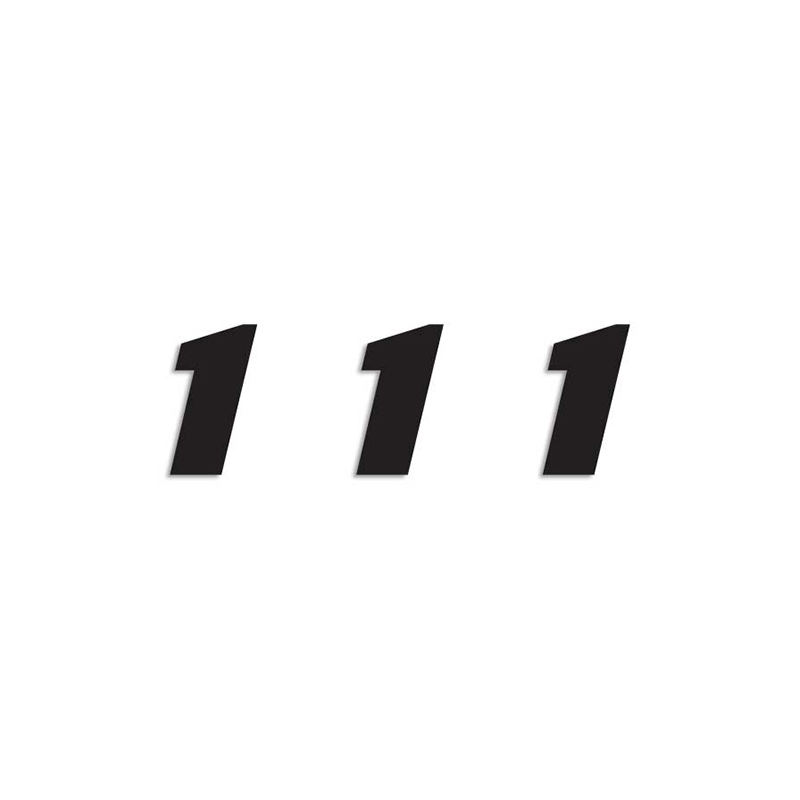 BLACKBIRD RACING Numeros Carrera Negro - Pack de 3 Uds PVC 5049/20/1 39049