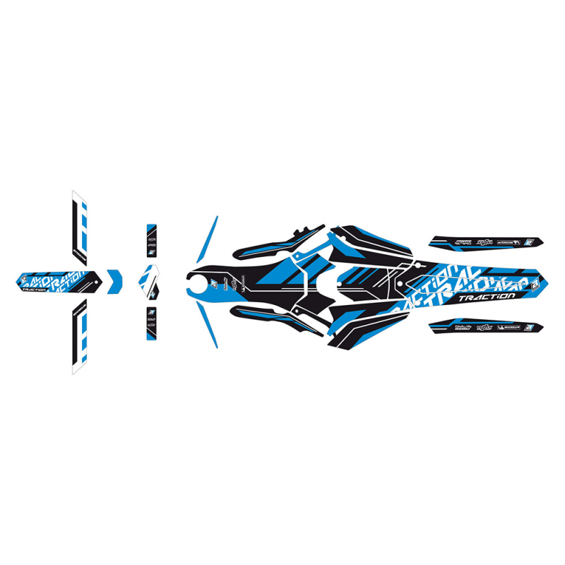 BLACKBIRD RACING Kit de Pegatinas Trial Traction para 2T14E, Color Azul - Material Mercury 41689