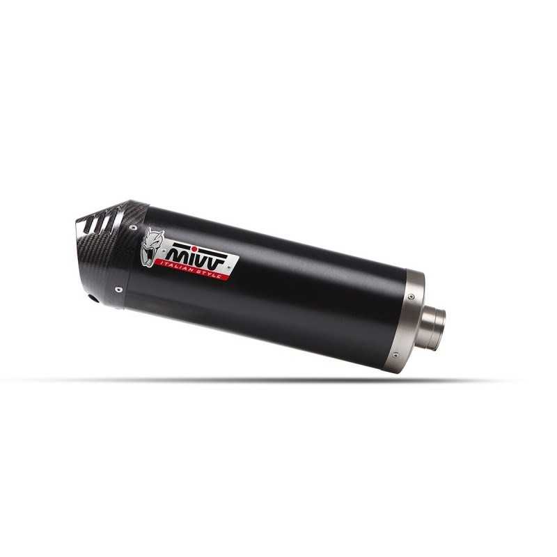 MIVV Motorcycle exhaust position STANDARD SPORT SLIP-ON OVAL BLACK WITH CARBON CAP O.010.LVC