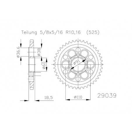 Transmission chain kit 525ZVMX (15-41-104)