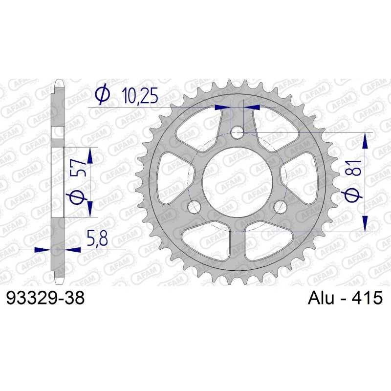 AFAM rear aluminum sprocket 93329-38 P-415 93329-38 P-415 405760265