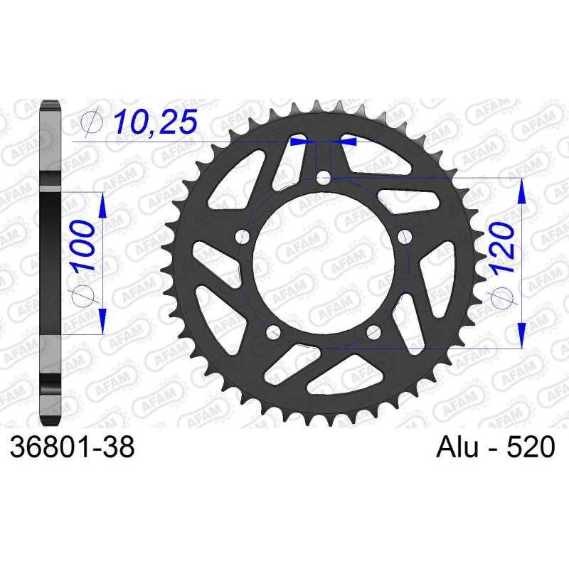 AFAM CORONA PLATO TRANSMISION TRASERO ALUMINIO 36801-38 520 405759185