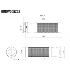 RIZOMA motorcycle grip set SPORT RIDE BY WIRE GRDW205Z22