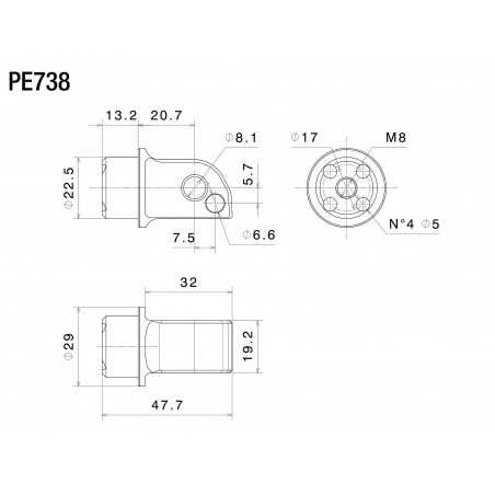 RIZOMA Footrest mounting kit ∅22 MM PE738
