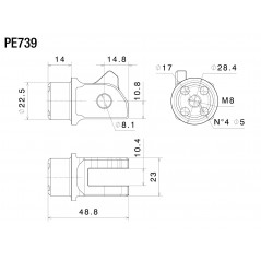RIZOMA Kit montaje estriberas ∅22 MM PE739